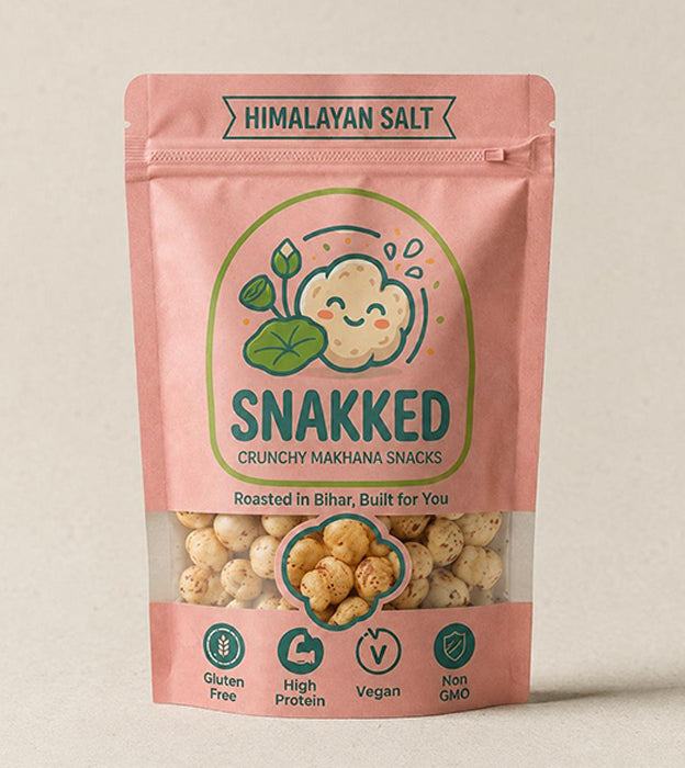 Snakked Himalayan Pink Salt Roasted Makhana 80g pack