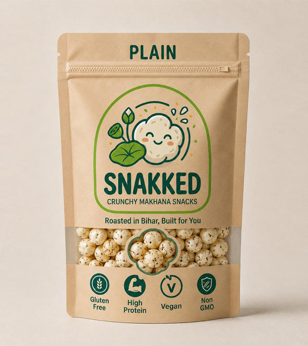 Snakked Plain Roasted Makhana 80g pack